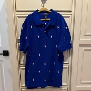 Polo by Ralph Lauren Royal Blue Kids Polo with White Embroidery